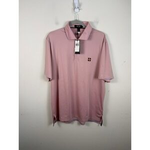 RLX Ralph Lauren Mens Orange Blue Striped Performance Golf Polo Shirt Large New